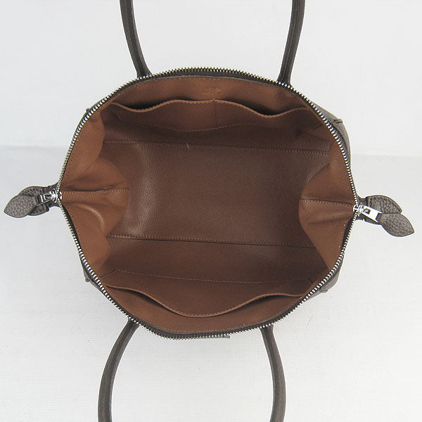 Hermes Luxury Paris Bombay Victoria Handbag Dark Coffee Travel Bag