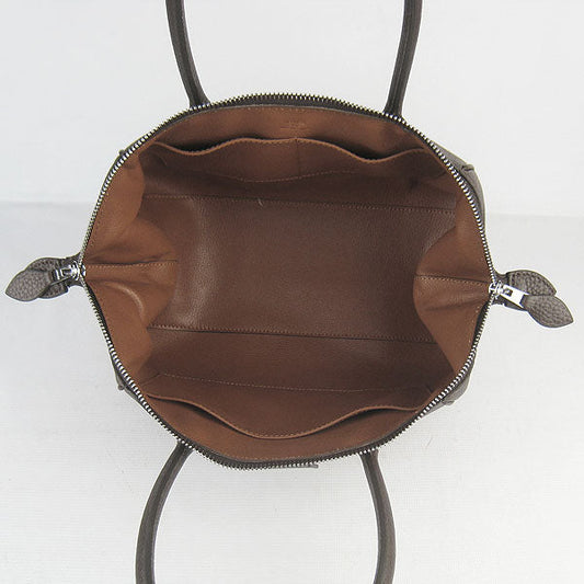 Hermes Luxury Paris Bombay Victoria Handbag Dark Coffee Travel Bag