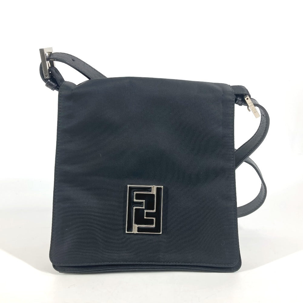 Fendi Shoulder Bag Ff Unisex Unisex Nylon Black Logo