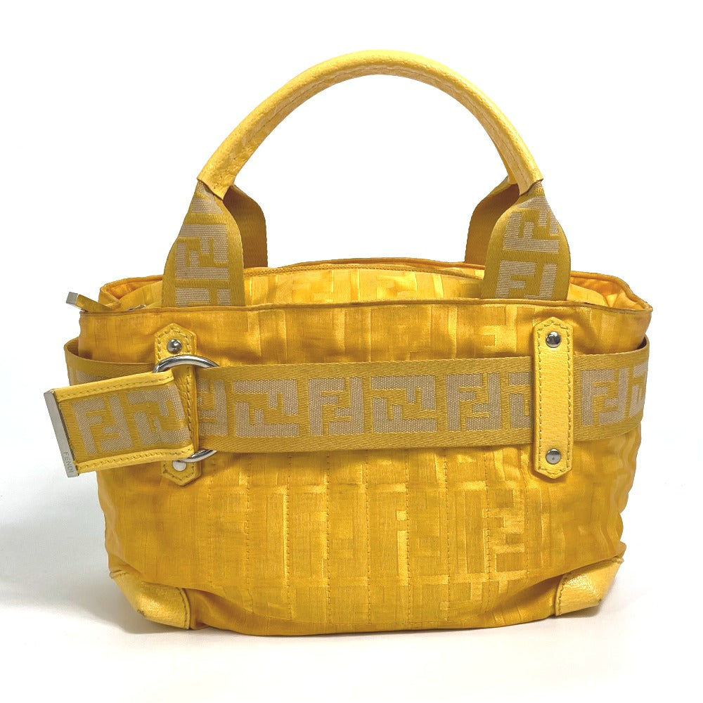 Fendi Handbag 8Bh142 Ff Zucca Women Nylon Yellow Travel Bag