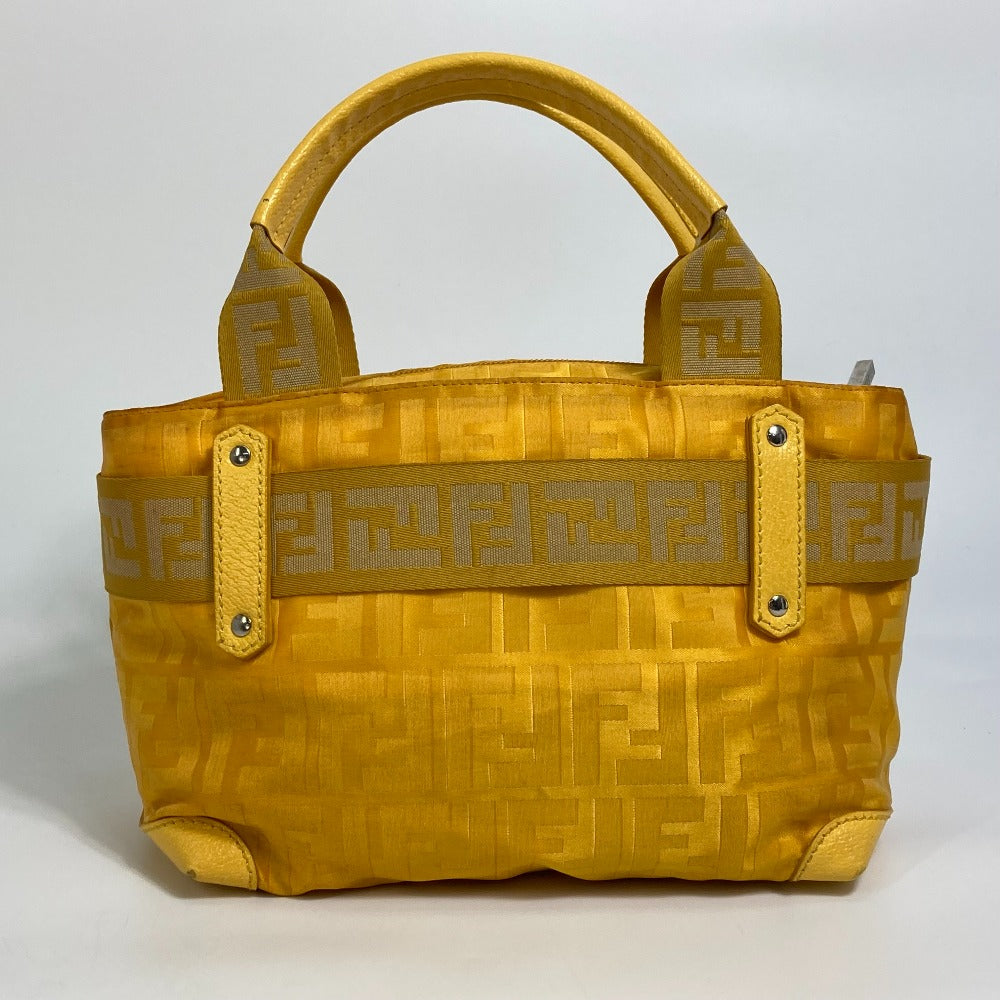Fendi Handbag 8Bh142 Ff Zucca Women Nylon Yellow Travel Bag
