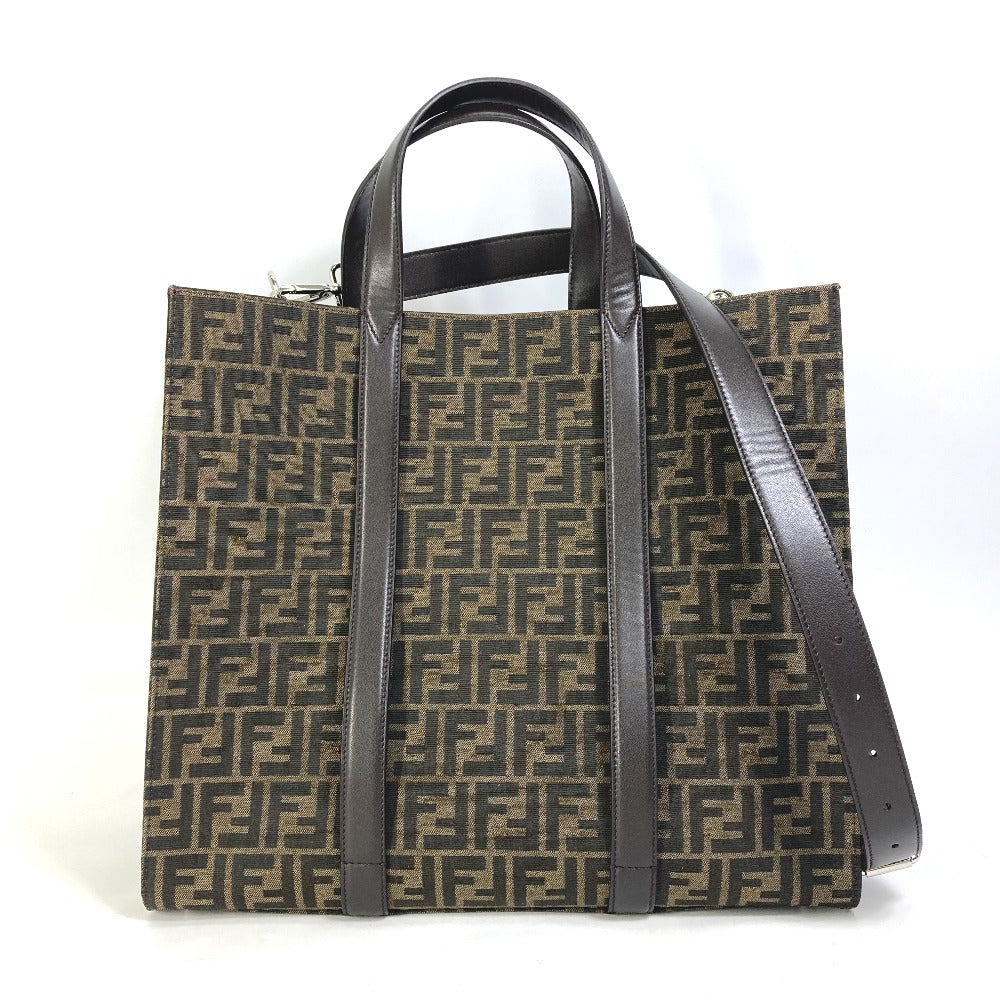 Fendi Tote Bag 7Va390 Crossbody Zucca Shopping Bag Mens Leather Canvas Brown Crossbody Bag