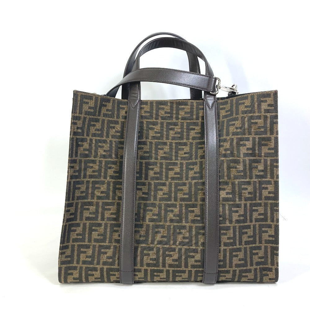 Fendi Tote Bag 7Va390 Crossbody Zucca Shopping Bag Mens Leather Canvas Brown Crossbody Bag