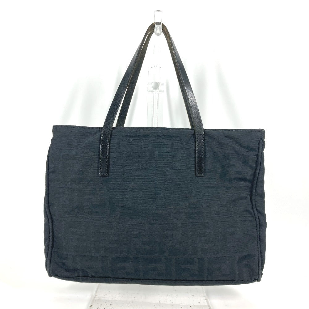 Fendi Tote Bag Zucca Women Leather Nylon Black