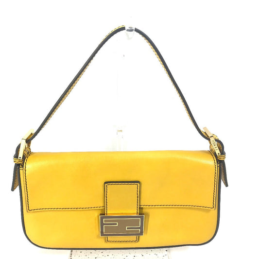 Fendi Handbag 8Br600 Ff Mamma Women Leather Yellow Bucket Bucket Bag