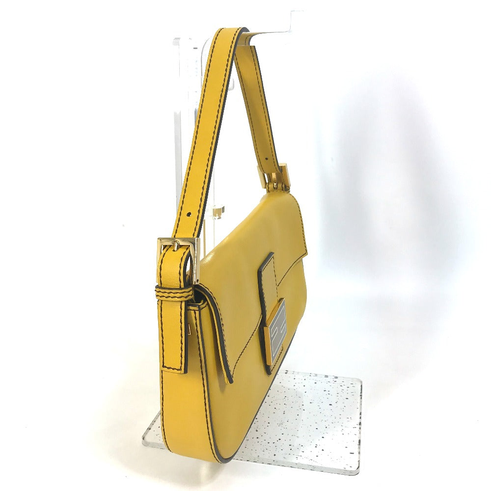 Fendi Handbag 8Br600 Ff Mamma Women Leather Yellow Bucket Bucket Bag