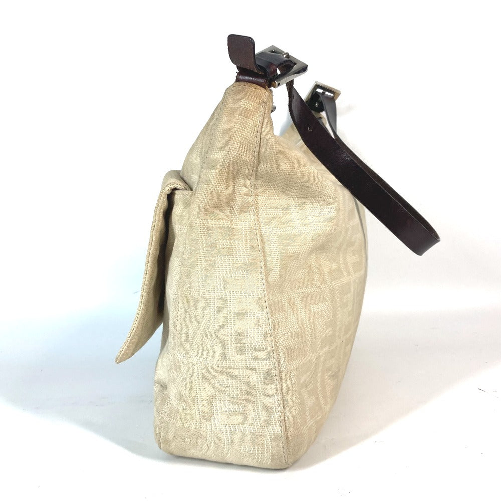 Fendi Shoulder Bag Zucca Mamma Women Leather Canvas Beige