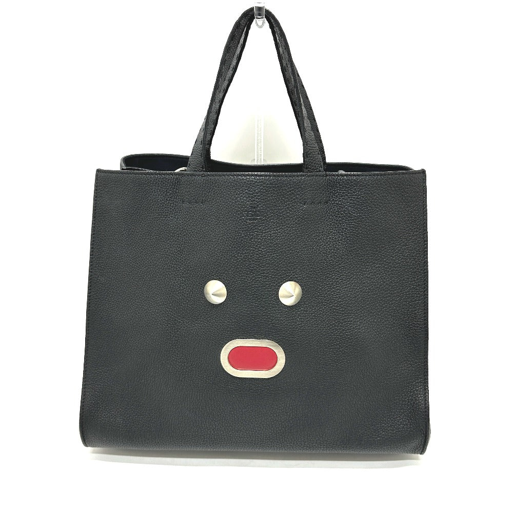 Fendi Tote Bag 7Va390 Celeria Monster Leather Black