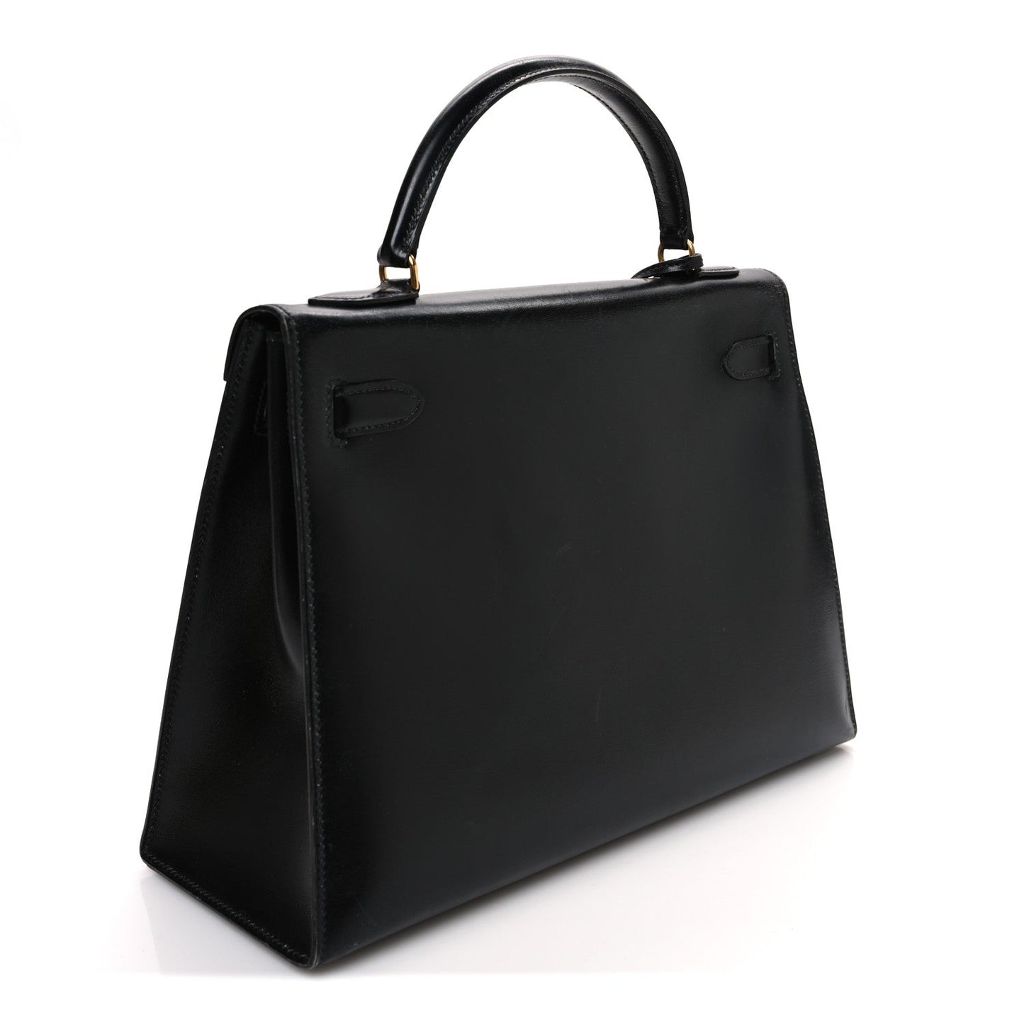 Hermes Box Kelly Sellier Handbag Black Travel Bag 32 Black 1752407