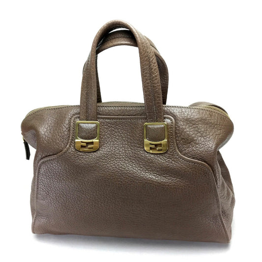Fendi Handbag 8Bl110 Men Women Chameleon Unisex Unisex Leather Brown Travel Bag