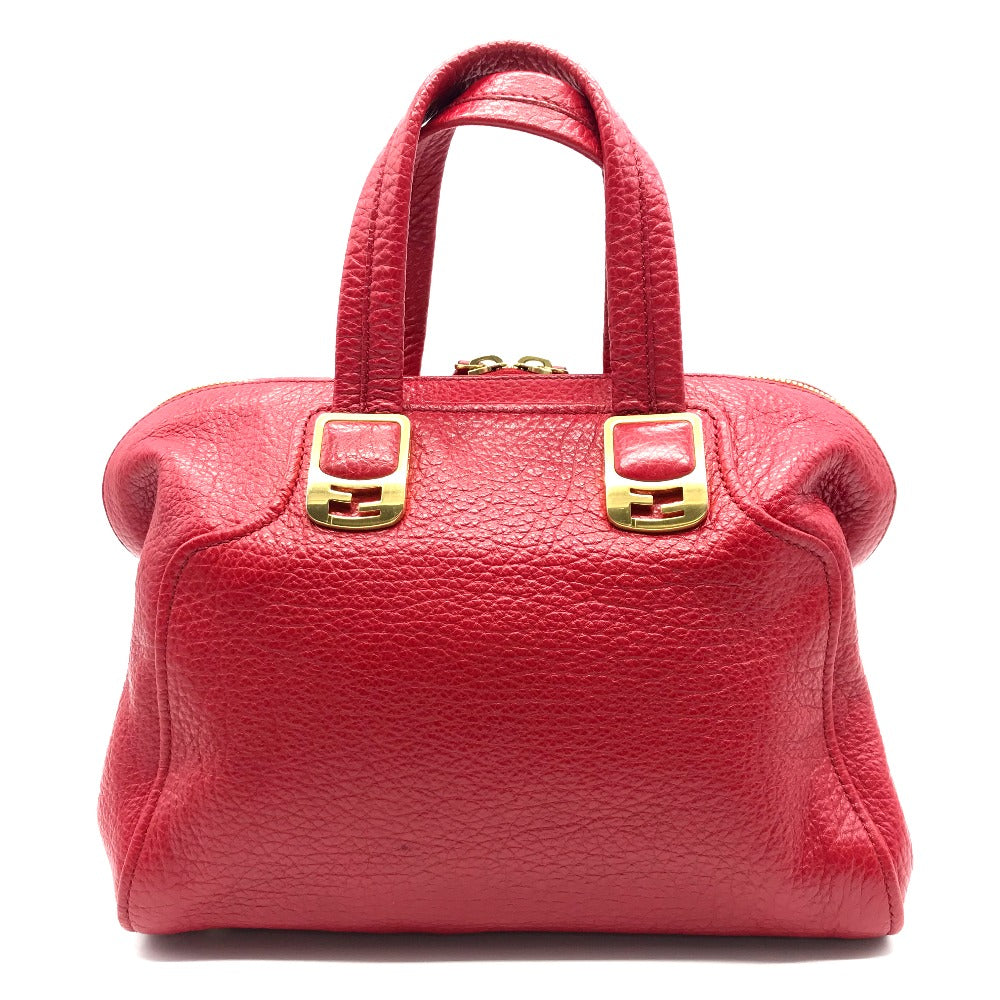Fendi Handbag 8Bl114 Boston Duffel Bag Chameleon Women Leather Red Mini Travel Bag