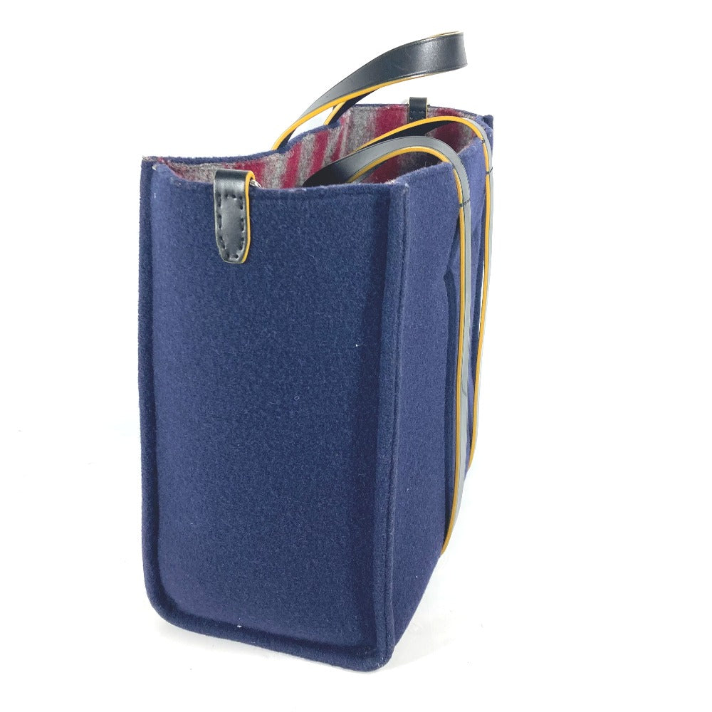 Fendi Tote Bag 7Va390 Wool Shoulder Tote Mens Navy Shoulder Bag