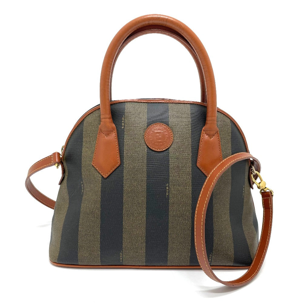 Fendi Handbag Pvc Type Pecan Shoulder Women Leather Brown Shoulder Bag