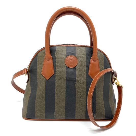 Fendi Handbag Pvc Type Pecan Shoulder Women Leather Brown Shoulder Bag