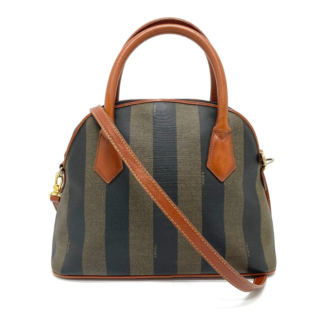 Fendi Handbag Pvc Type Pecan Shoulder Women Leather Brown Shoulder Bag