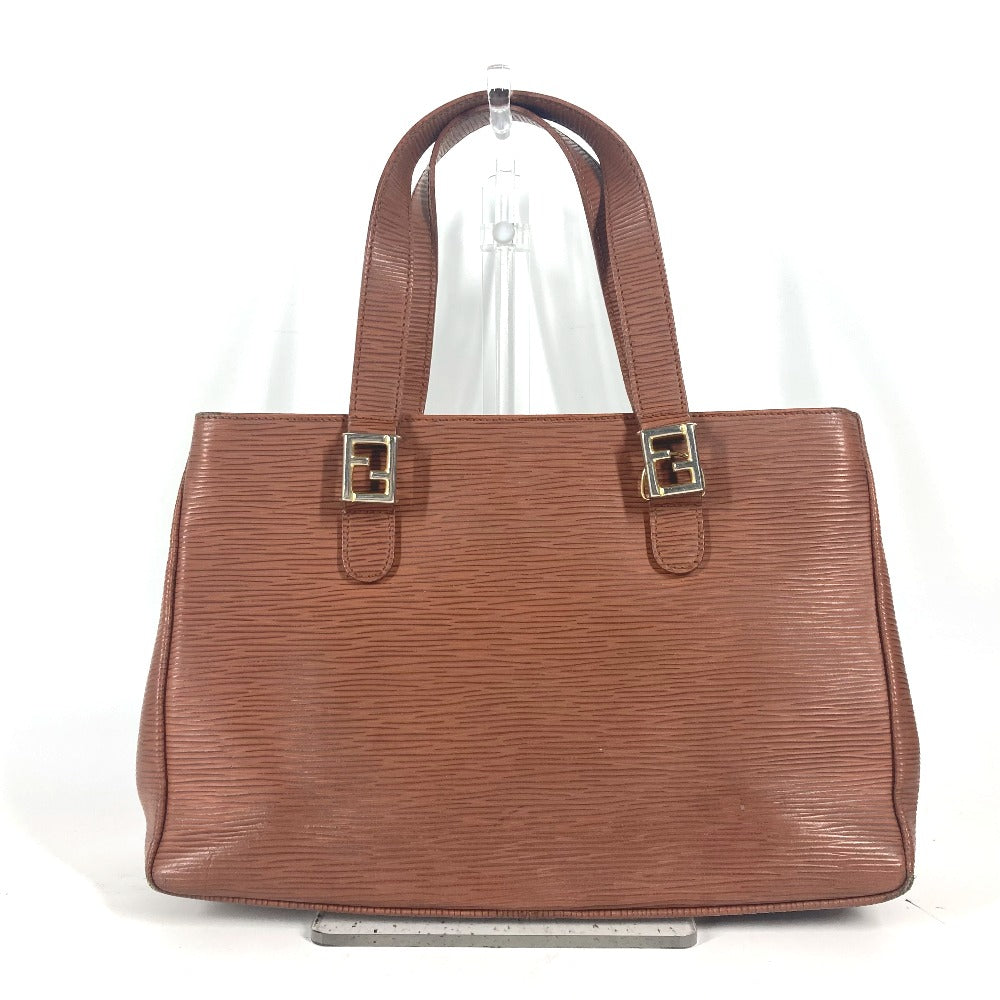 Fendi Handbag Ff Women Leather Brown Logo Travel Bag