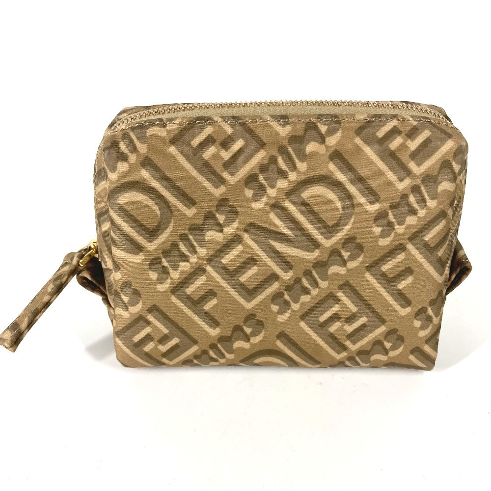 Fendi Pouch 8N0179 Skims Collaboration Women Handbag Nylon Beige Logo Travel Bag 40222 23020 32