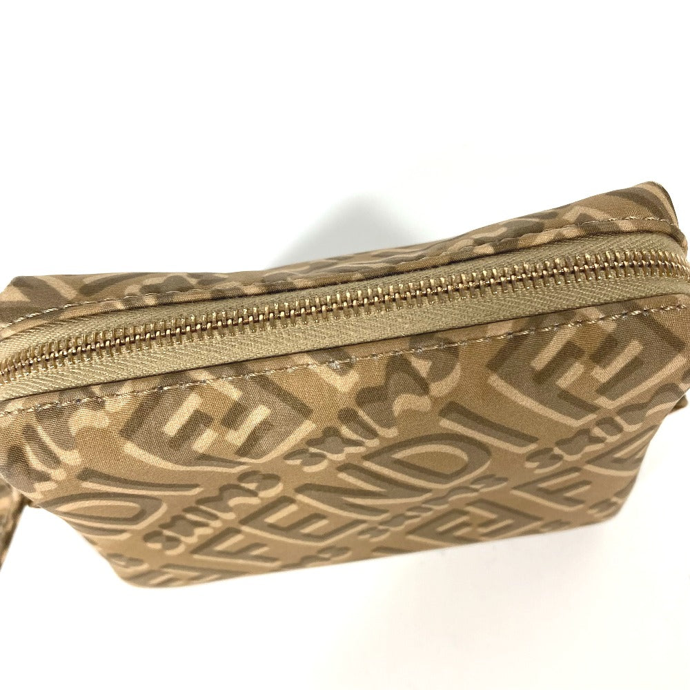 Fendi Pouch 8N0179 Skims Collaboration Women Handbag Nylon Beige Logo Travel Bag 40222 23020 32