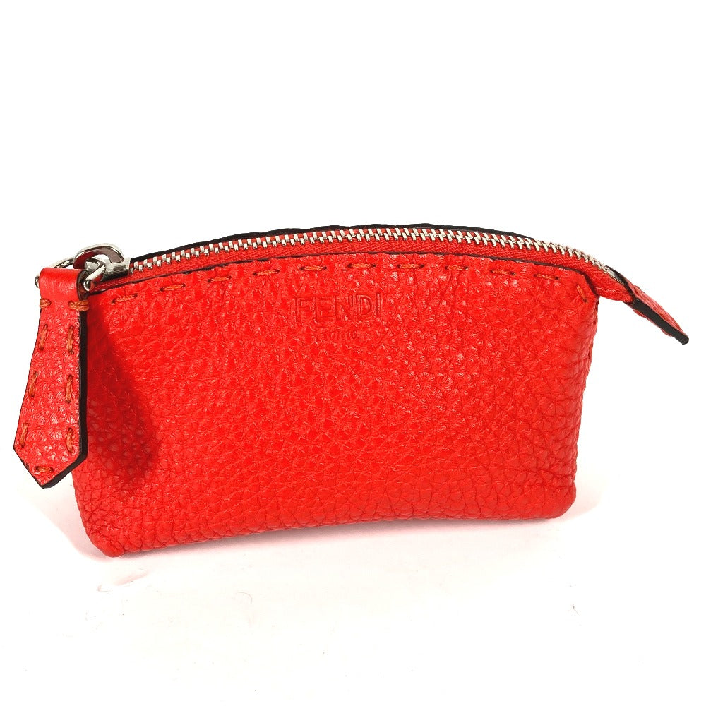 Fendi Pouch 8N0115 Celeria Women Handbag Leather Red Travel Bag