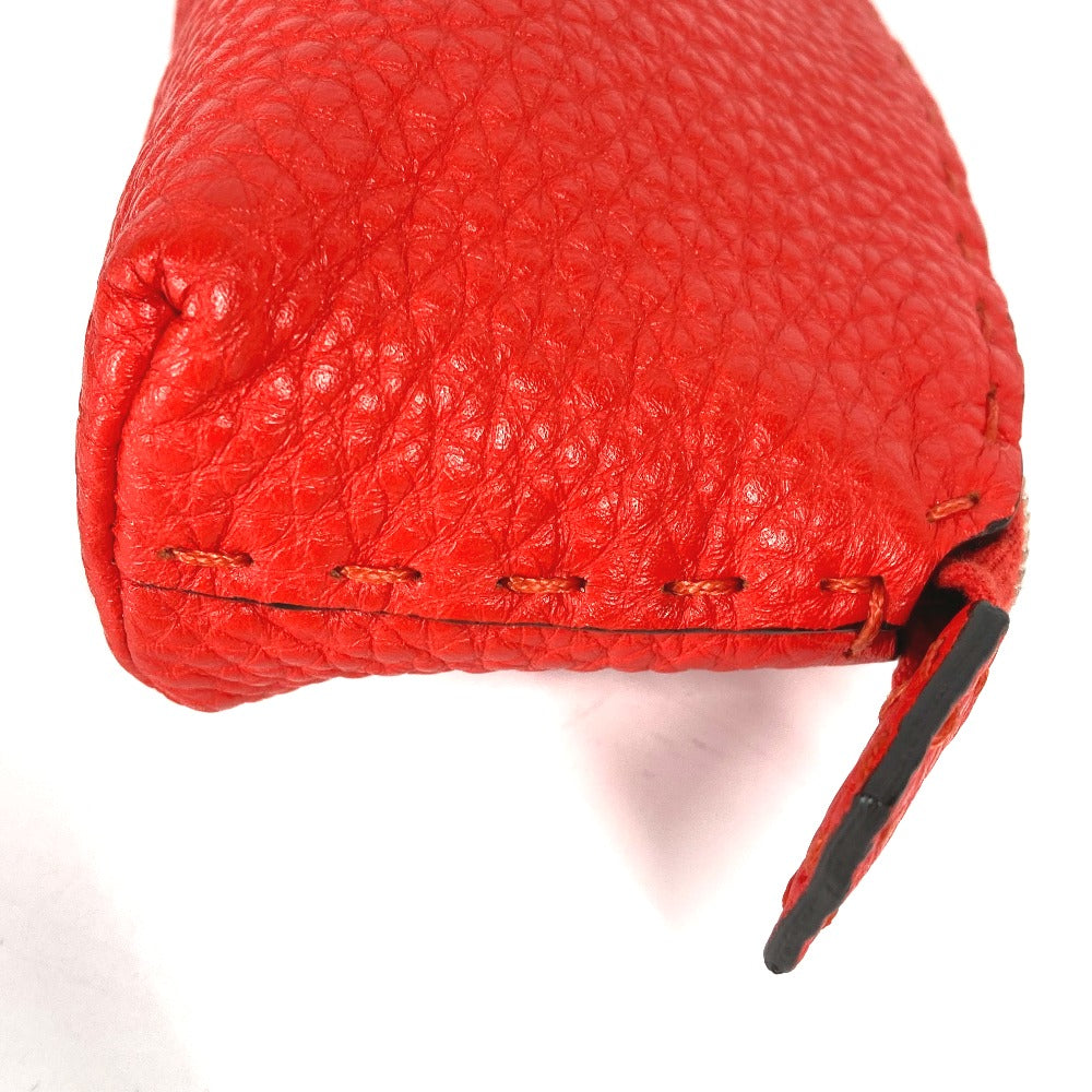 Fendi Pouch 8N0115 Celeria Women Handbag Leather Red Travel Bag