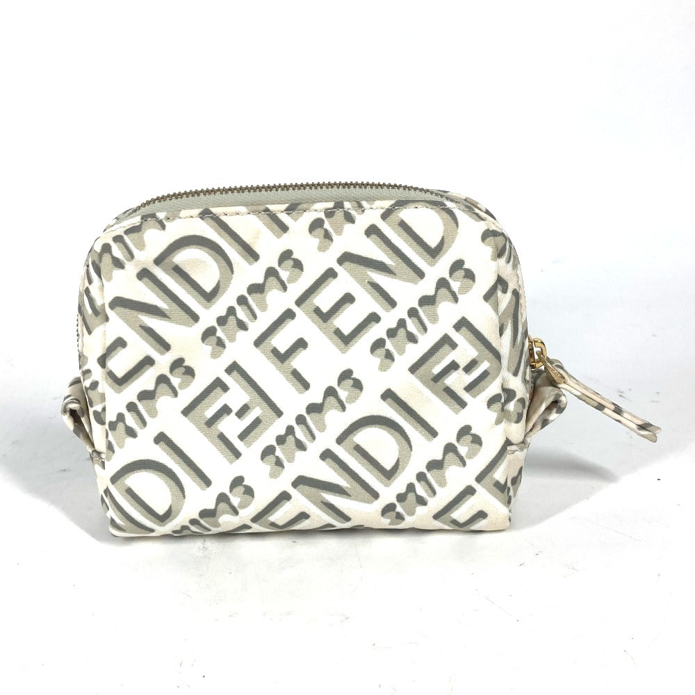 Fendi Pouch 8N0179 Skims Collaboration Skims Women Handbag Nylon White Logo Travel Bag