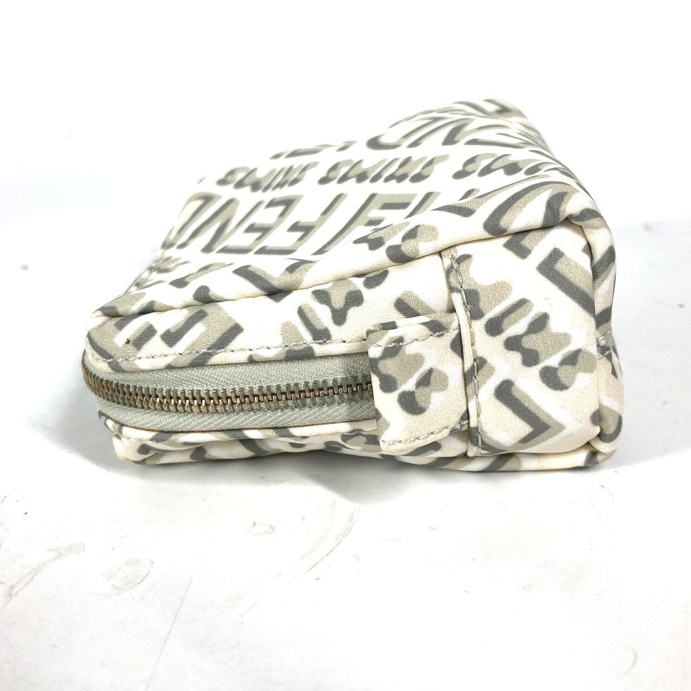Fendi Pouch 8N0179 Skims Collaboration Skims Women Handbag Nylon White Logo Travel Bag