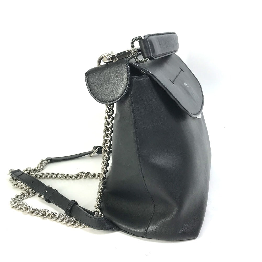 Fendi Backpack 8Bz042 Bag To School Women Leather Black