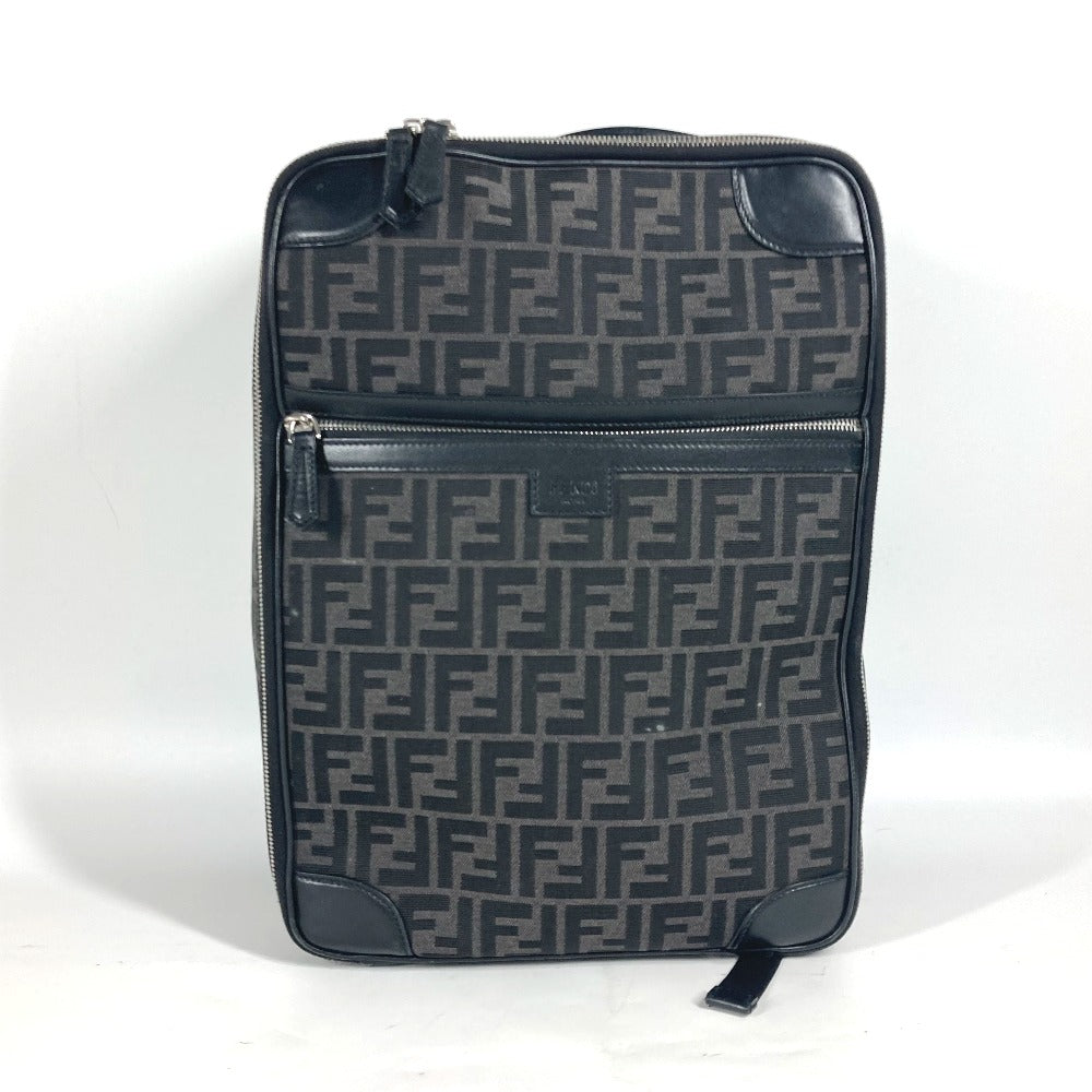 Fendi Backpack 7Vz062 2Way Bag Handbag Zucca Mens Leather Canvas Black