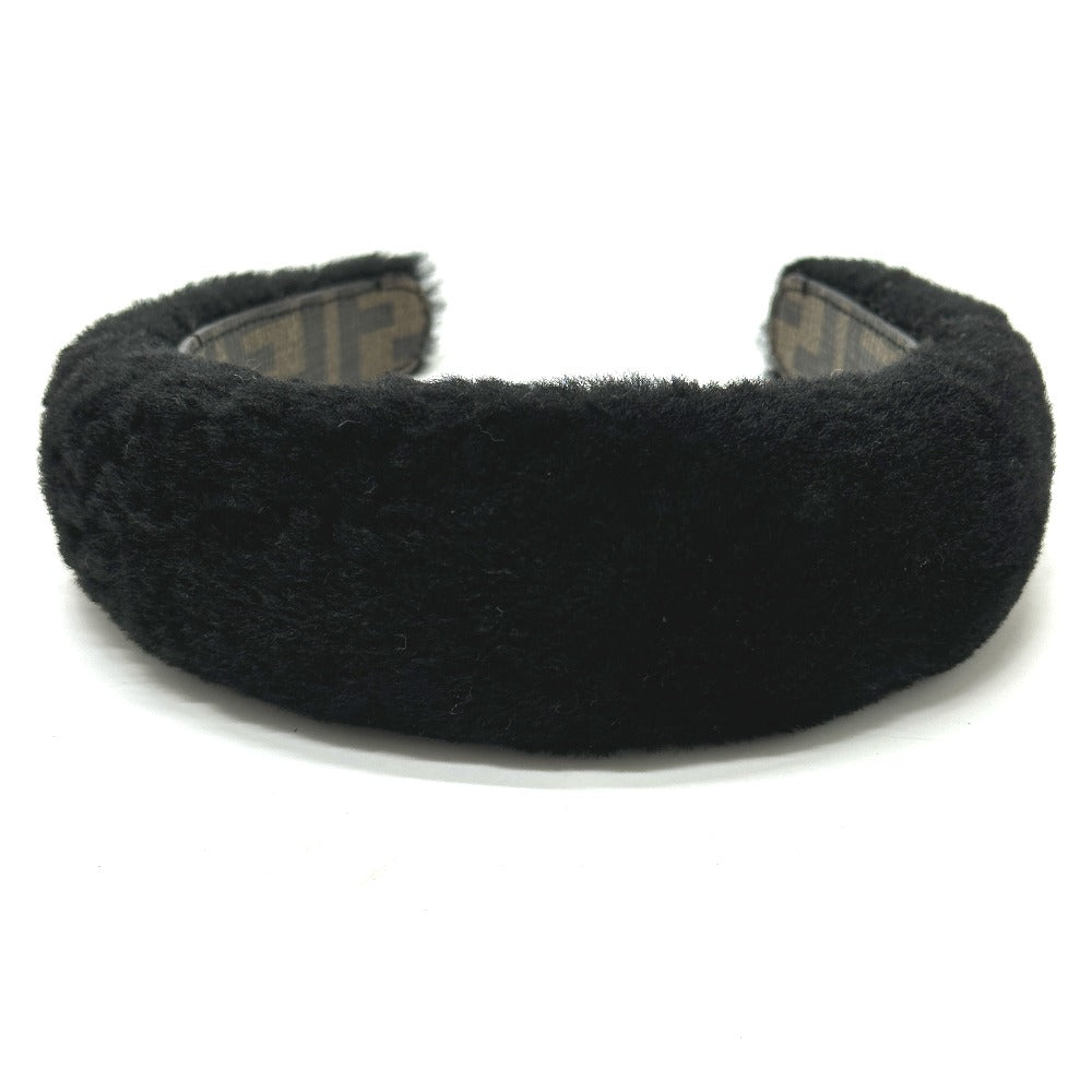 Fendi Hair Accessory Fur Hair Band Head Band Boa Black Travel Bag