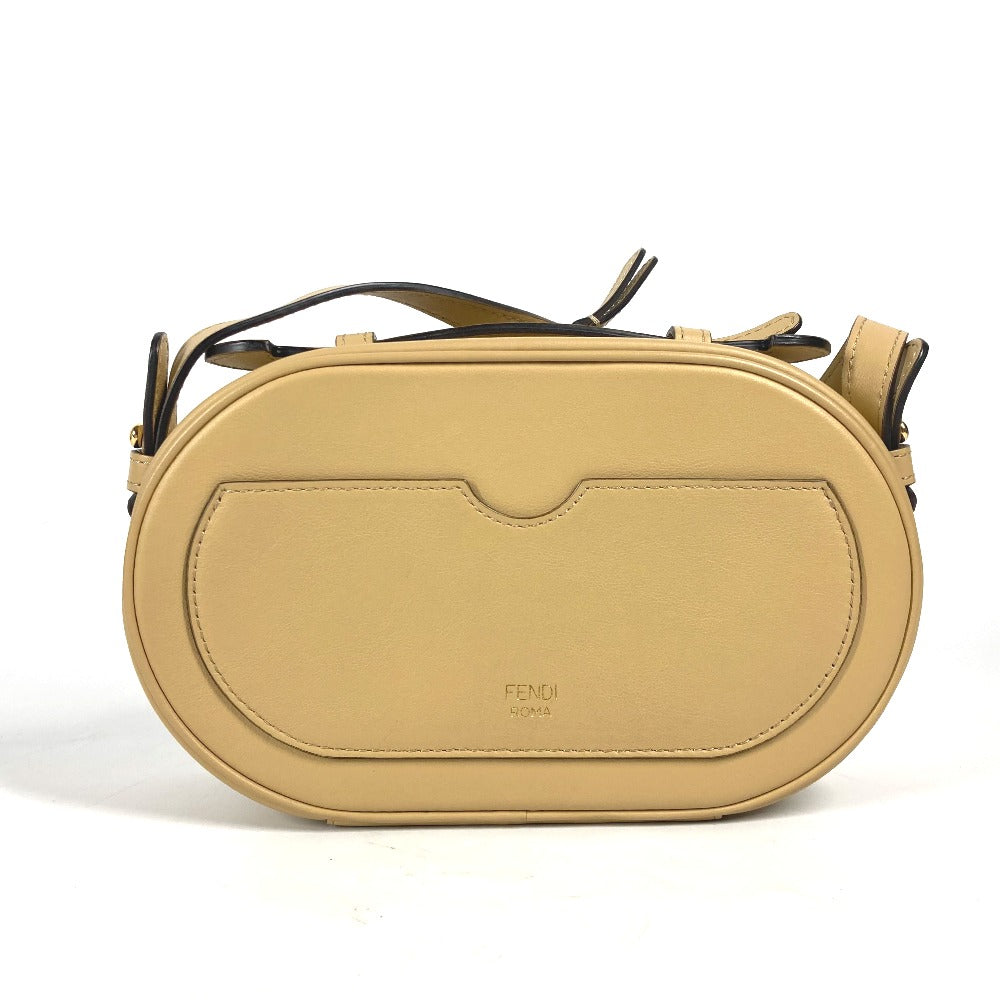 Fendi Shoulder Bag 8Bs058 Pochette Crossbody Camera Case Olock Leather Beige Small
