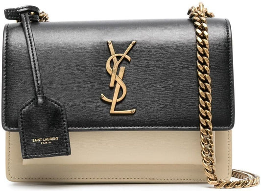 YSL Saint Laurent Saint Laurent Trending Women Pl Ue Panelled Leather Logo Crossbody Bag