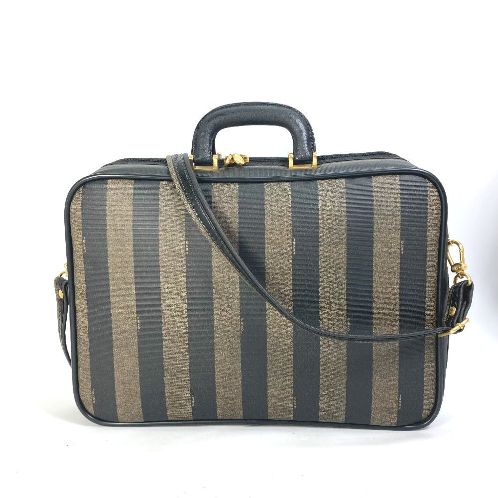 Fendi Business Bag Pvc Pecan Handbag Shoulder Bag Leather Brown