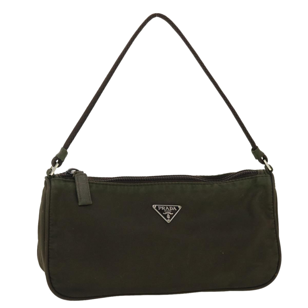 Prada Accessory Pouch Khaki Luxury Handbag Nylon Clutch Bag Nylon Khaki 40332