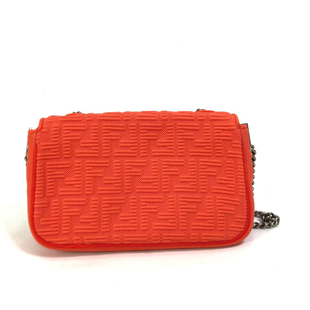Fendi Shoulder Bag 8Br793 Baguette Midi Women Leather Canvas Red