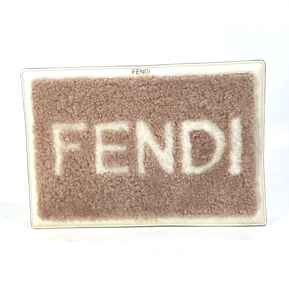 Fendi Other Miscellaneous Goods 7Ar921 Fur Chaos Collaboration Pc Leather Pink Logo Travel Bag