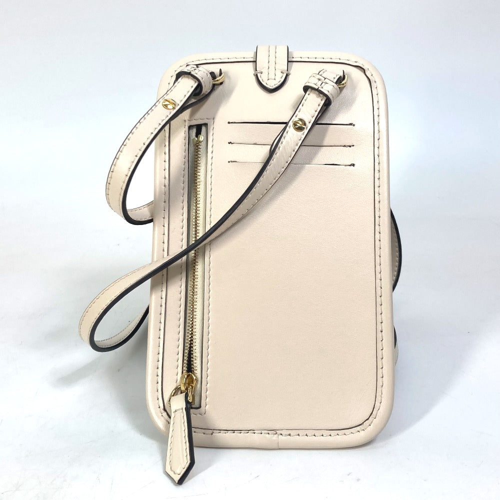 Fendi Pouch 7As131 Viscose Smartphone Case Zucca Phone Pouch Leather Beige Logo Travel Bag