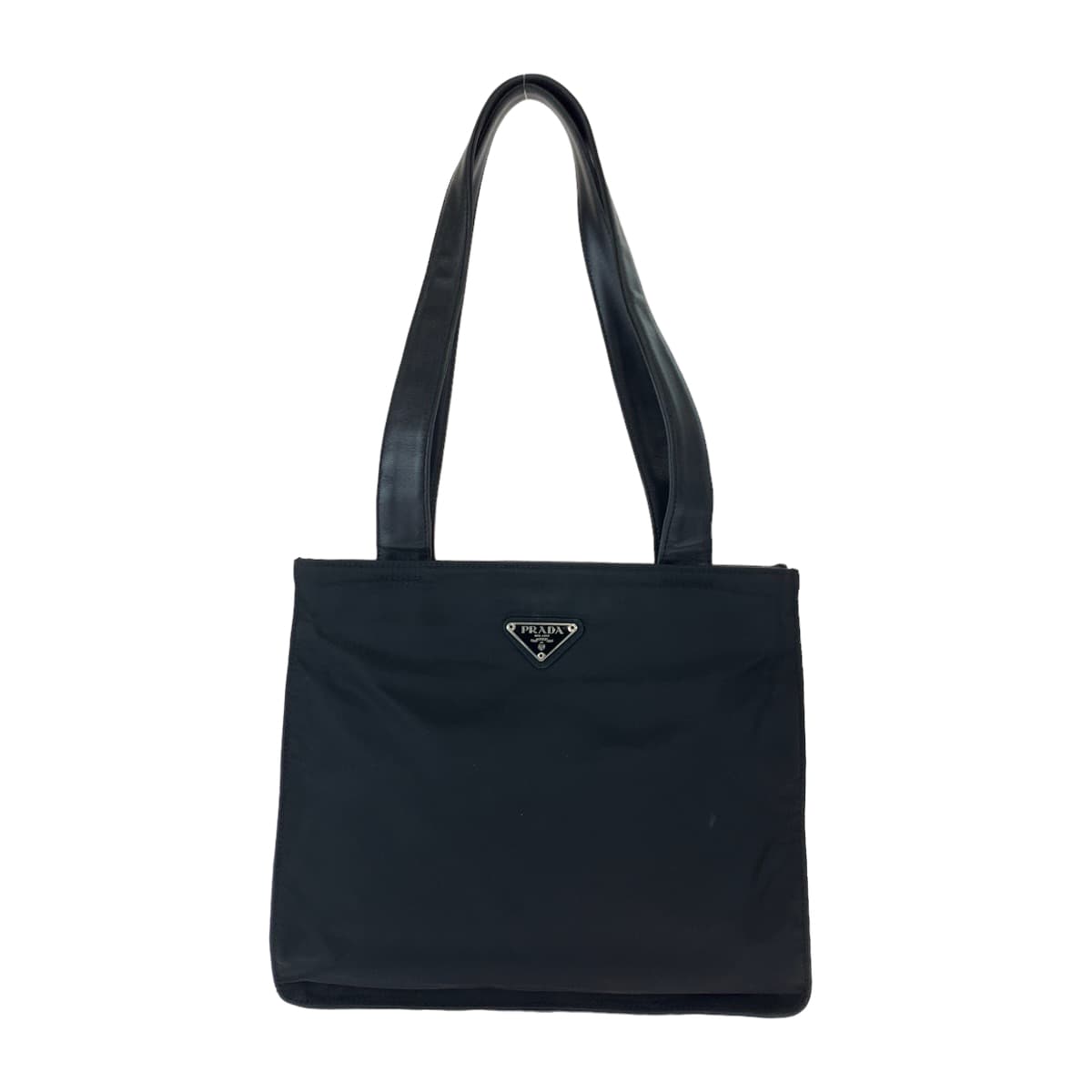 Prada Tessuto Tote Bag Leather Nylon Logo