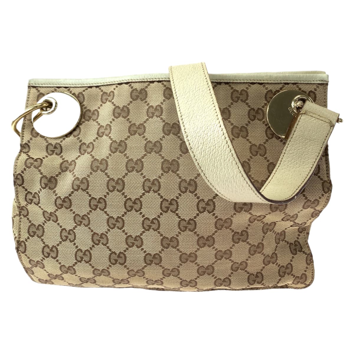 Gucci GG Canvas Brown Beige Gold Shoulder Bag 3