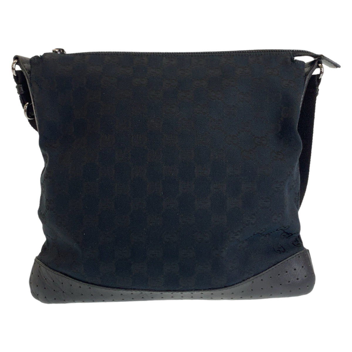 Gucci GG SilverMetal Canvas Black Shoulder Bag