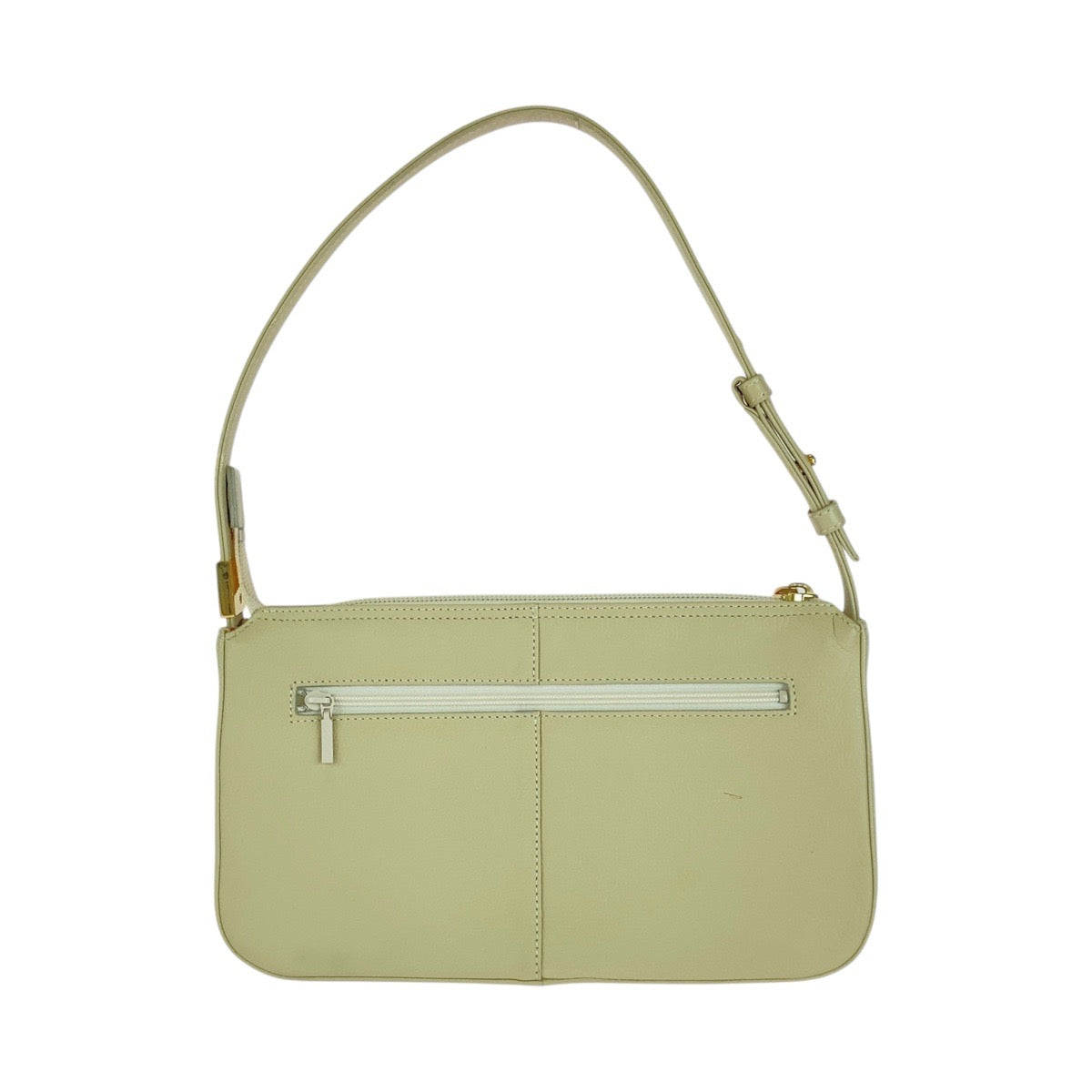 Burberry Off Handbag Shoulder Bag Medium Check Pattern Women Leather Metal White