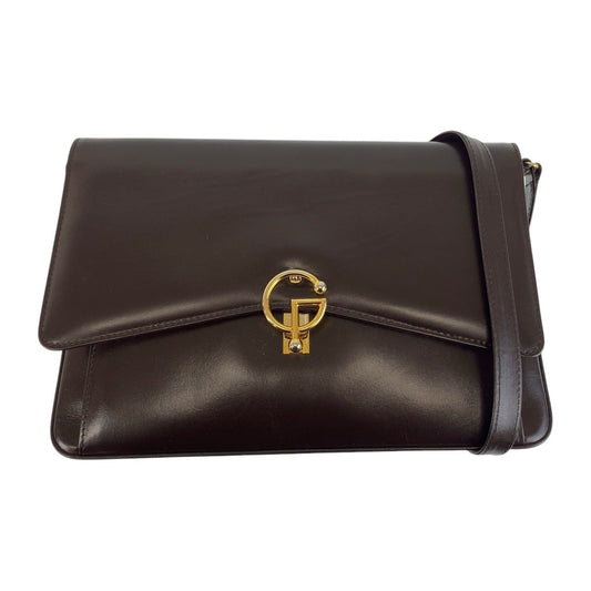 Gucci Leather Brown Gold Shoulder Bag