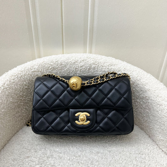 Chanel Pearl Crush Mini Rectangular Flap in Black Lambskin and AGHW (Model: ) Accessory