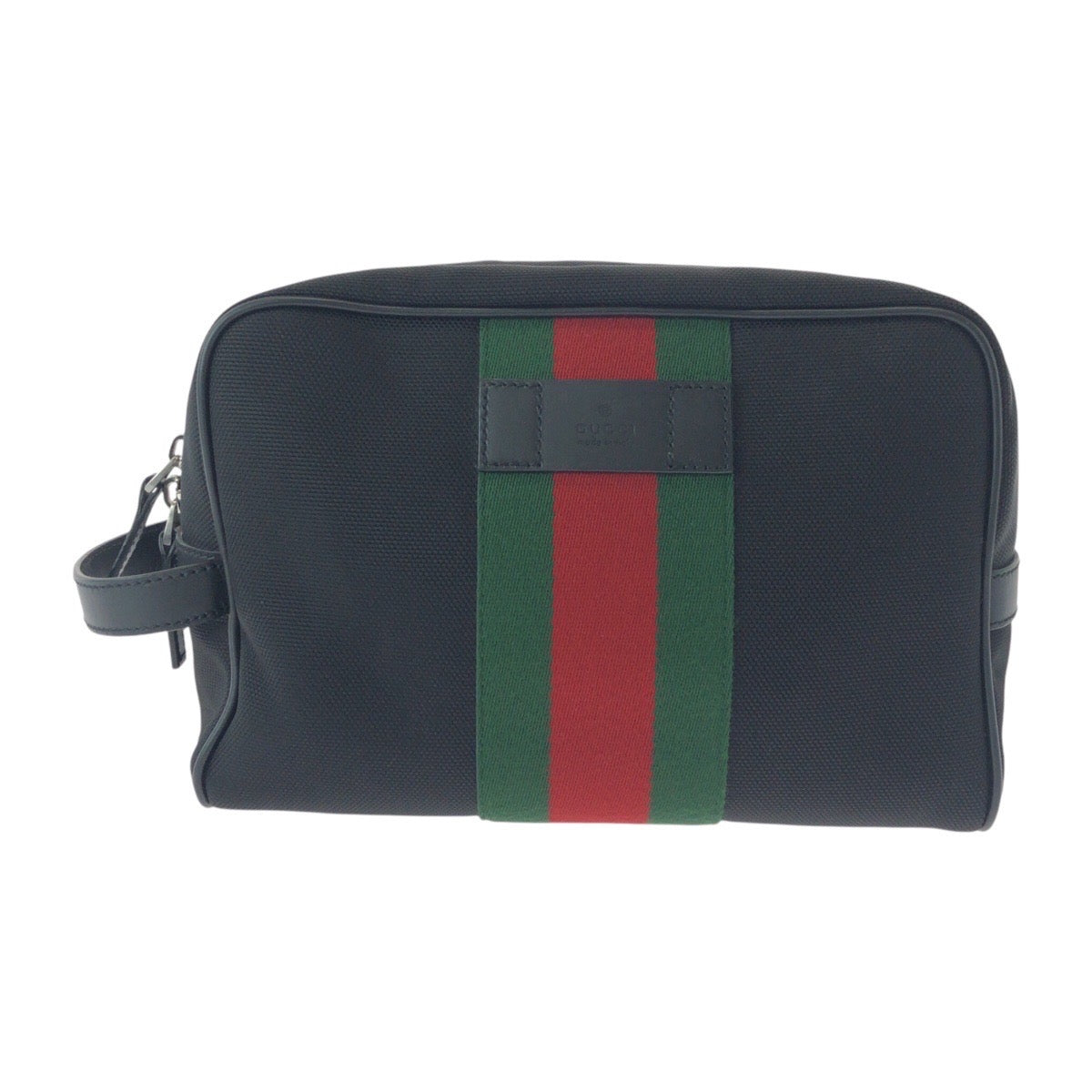 Gucci business SilverMetal Sherry line Canvas Black Handbag