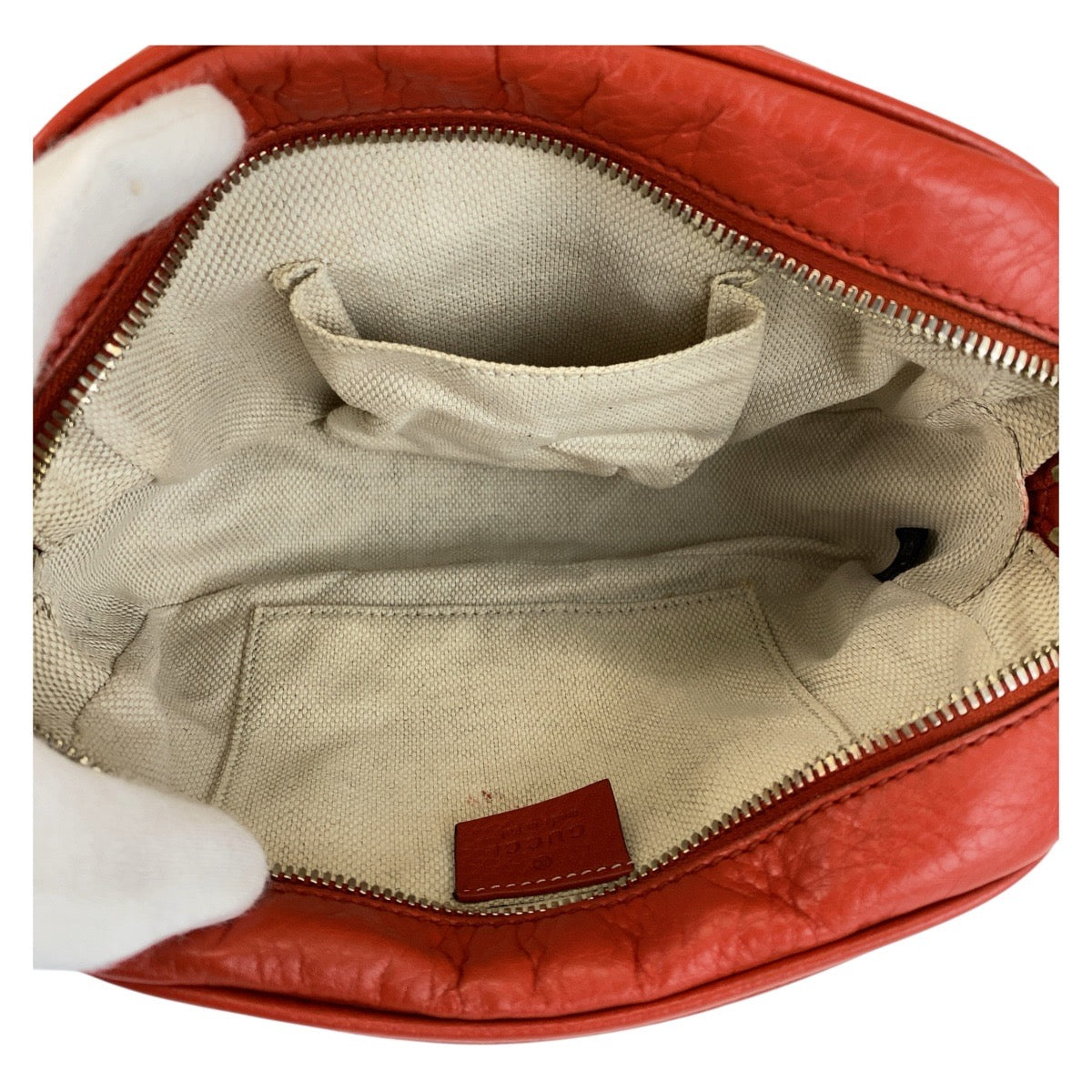 Gucci Metal Soho Interlocking Leather Red Gold Shoulder Bag