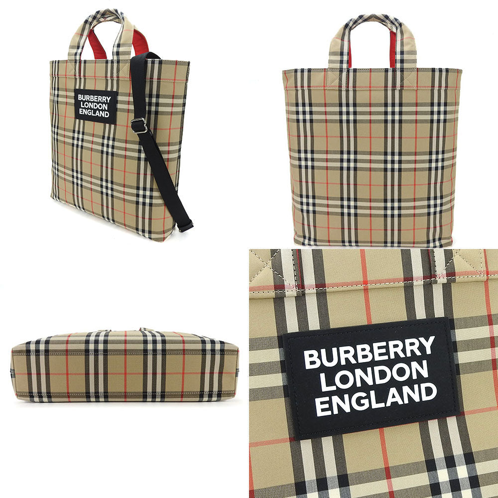 Burberry Tote Bag Cotton Polyester Women Beige