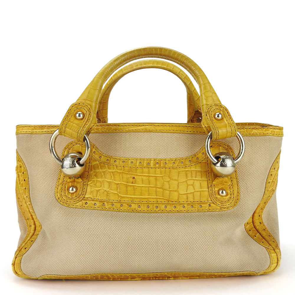 Yellow Boogie Bag Women Leather Canvas Travel Bag