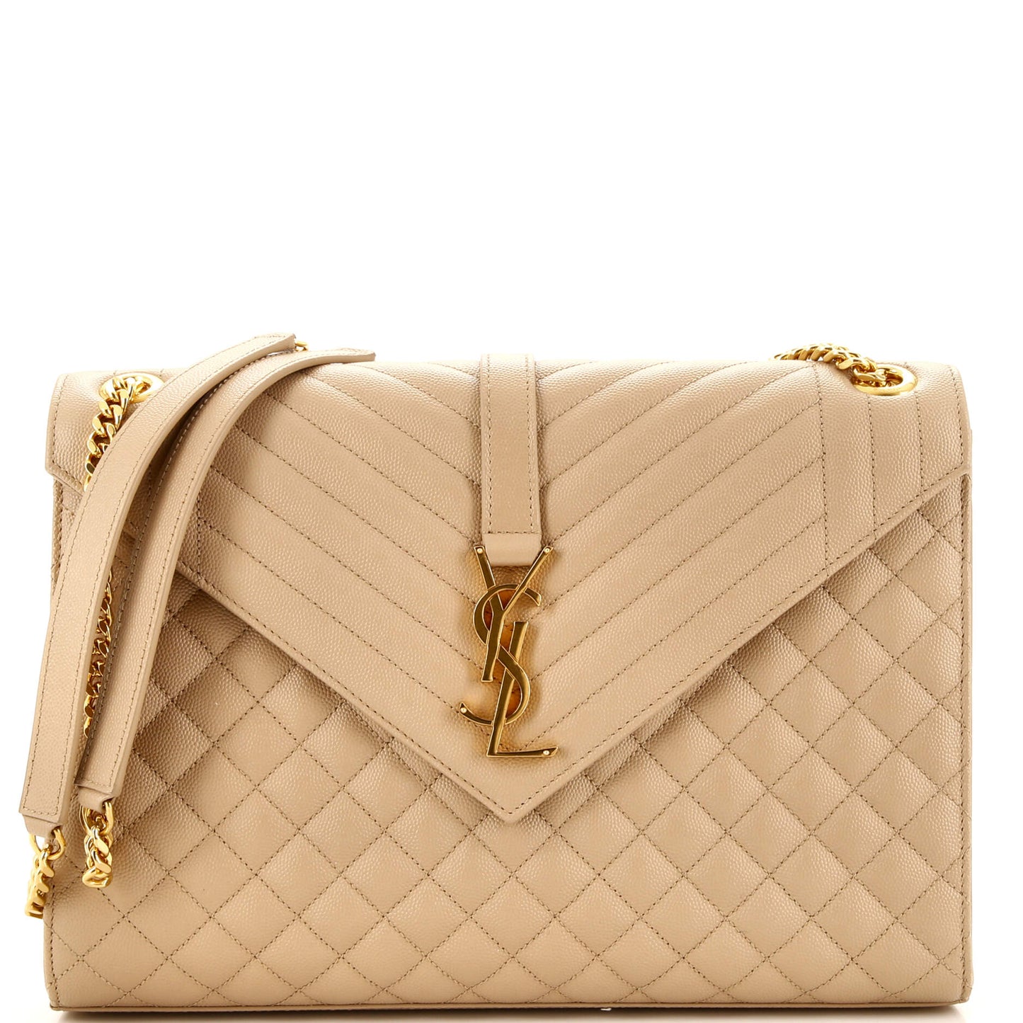 YSL Saint Laurent Saint Laurent Trending Classic Envelope Satchel Mixed Leather Matelasse Travel Bag
