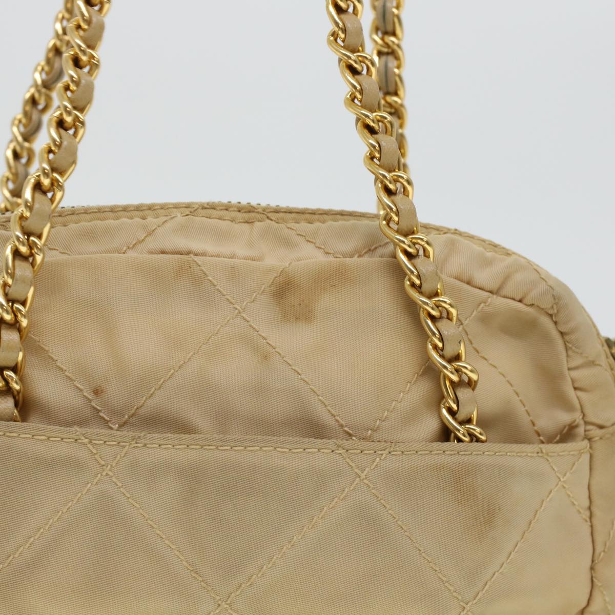 Prada Shoulder Bag Nylon Quilted Beige