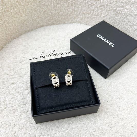 Chanel Earrings with CC Logo and Diamantes in LGHW (Model: ) Jewelry