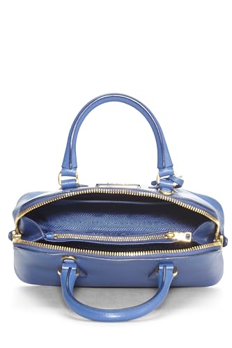 Prada Promenade Luxury Handbag Saffiano Blue Mini Travel Bag